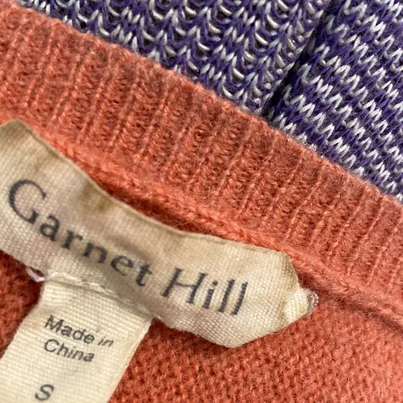Garnet Hill Cozy Peach Cashmere Pullover Women's Sweater - Picture 7 of 7